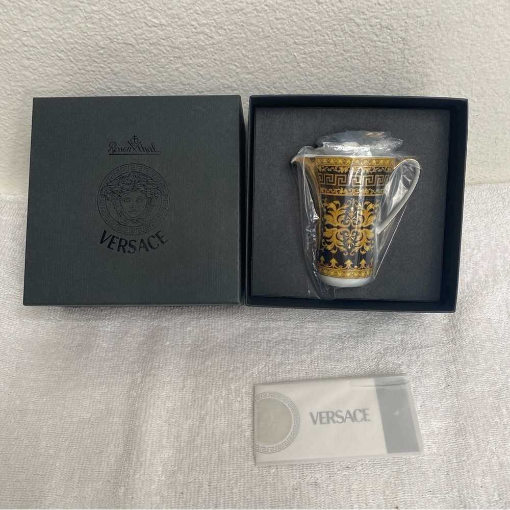 NEW Authentic Versace Rosenthal Floralia Gold Creamer Dining Luxury Classic